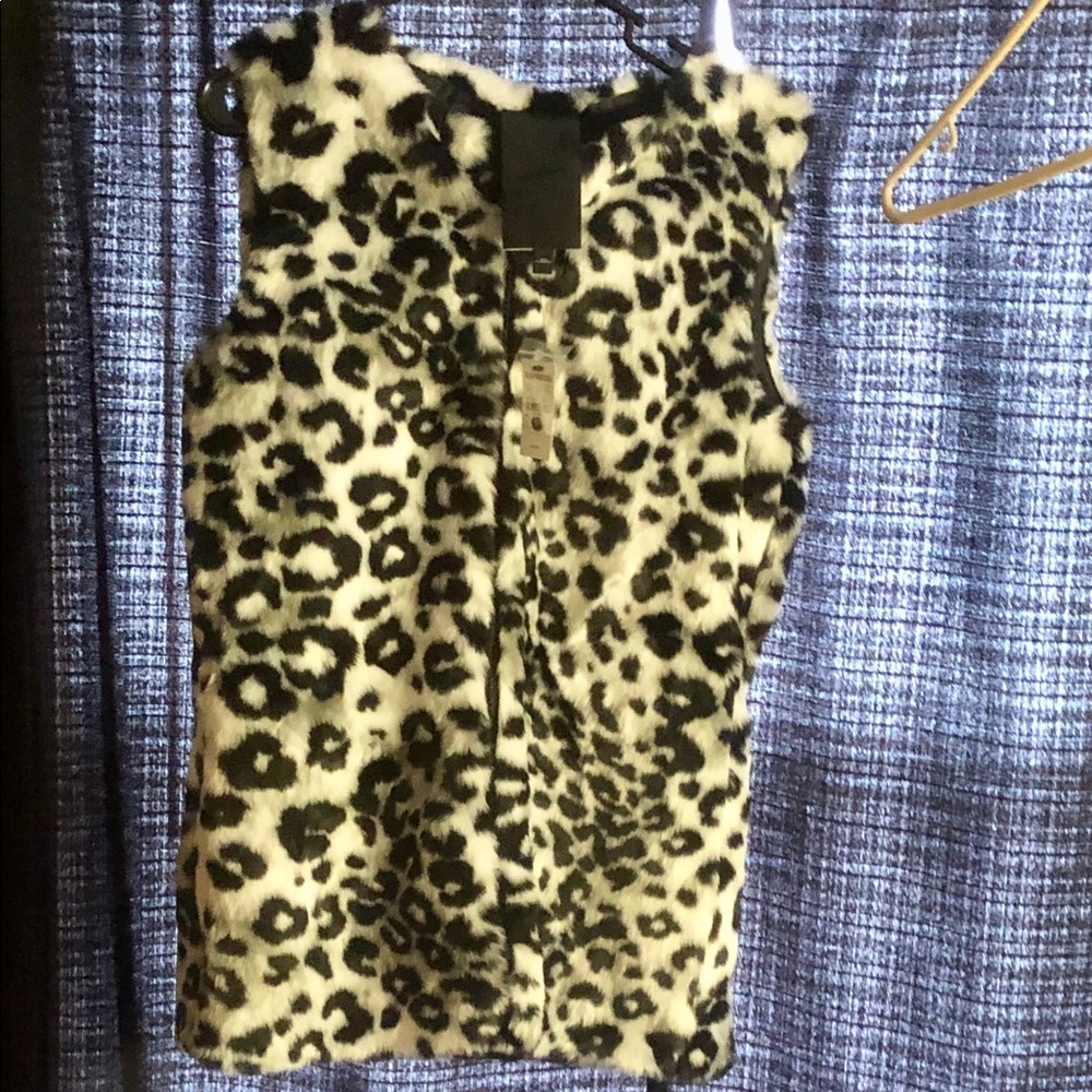 Faux fur zebra vest